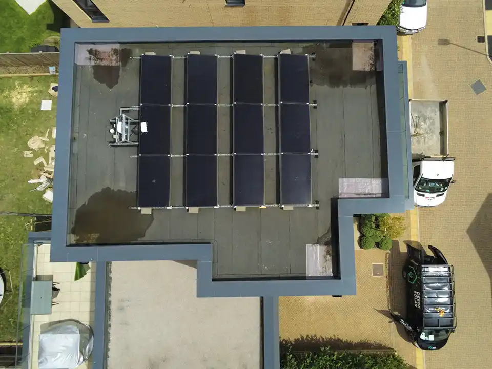 Canadian Solar Panels on a Flat Roof